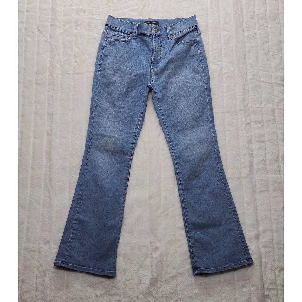 Ann Taylor Kick Crop Jeans Womens Size 0 Modern Fit Blue Denim Stretch High Rise